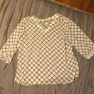 Old Navy, black and white stripe sheer blouse